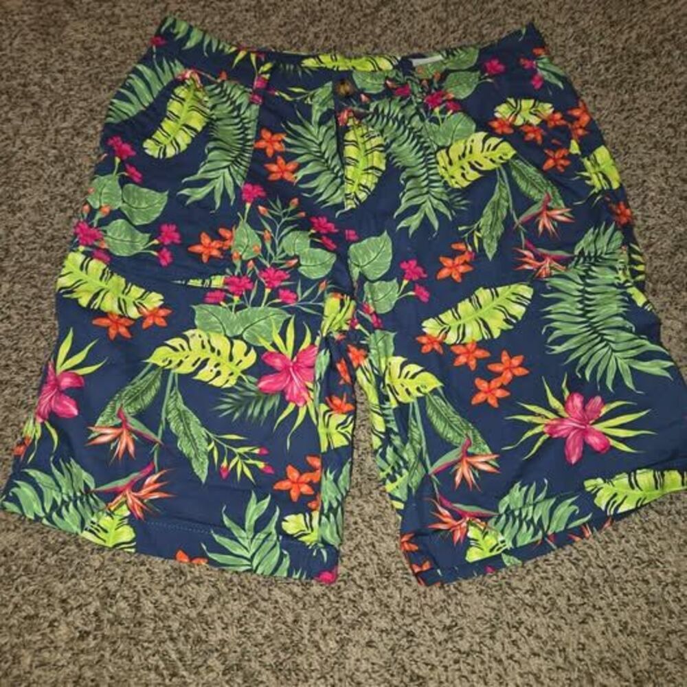 Style & Co navy blue tropical shorts size 12